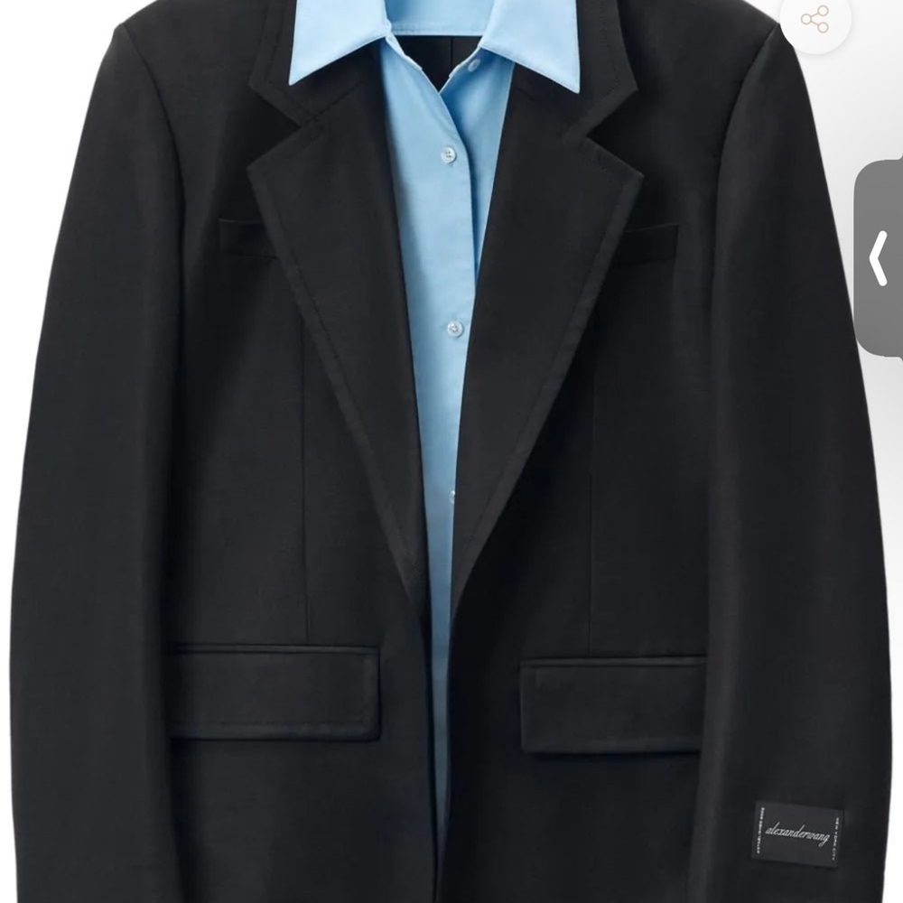 Black Blazer with Blue Accents Classic Style Alexander Wang